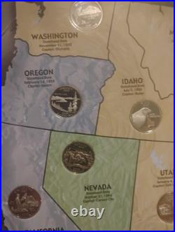 1999 2009 S Proof State Quarters All In Map WithDisplay Holes. All 56 Quarters