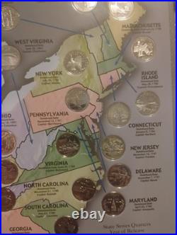 1999 2009 S Proof State Quarters All In Map WithDisplay Holes. All 56 Quarters