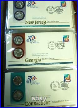 1999-2009 State Quarter FIRST DAY COIN COVERS All 50 States+ DC & Territories