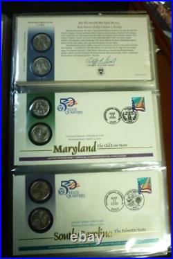 1999-2009 State Quarter FIRST DAY COIN COVERS All 50 States+ DC & Territories