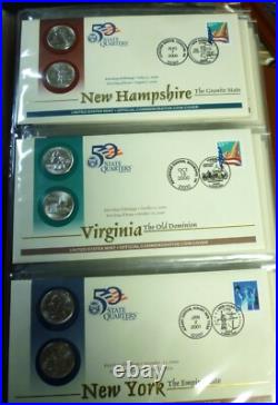 1999-2009 State Quarter FIRST DAY COIN COVERS All 50 States+ DC & Territories