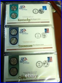 1999-2009 State Quarter FIRST DAY COIN COVERS All 50 States+ DC & Territories