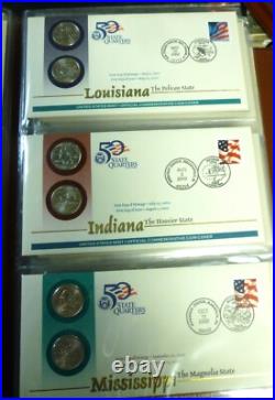1999-2009 State Quarter FIRST DAY COIN COVERS All 50 States+ DC & Territories