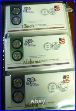 1999-2009 State Quarter FIRST DAY COIN COVERS All 50 States+ DC & Territories