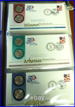 1999-2009 State Quarter FIRST DAY COIN COVERS All 50 States+ DC & Territories