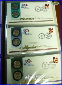 1999-2009 State Quarter FIRST DAY COIN COVERS All 50 States+ DC & Territories