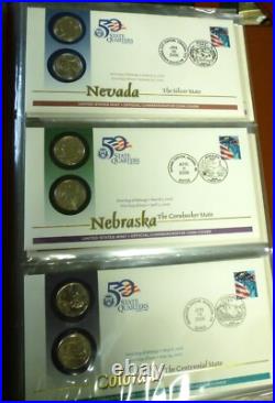 1999-2009 State Quarter FIRST DAY COIN COVERS All 50 States+ DC & Territories