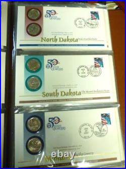 1999-2009 State Quarter FIRST DAY COIN COVERS All 50 States+ DC & Territories