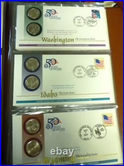 1999-2009 State Quarter FIRST DAY COIN COVERS All 50 States+ DC & Territories
