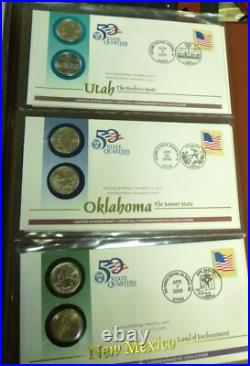 1999-2009 State Quarter FIRST DAY COIN COVERS All 50 States+ DC & Territories
