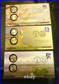 1999-2009 State Quarter FIRST DAY COIN COVERS All 50 States+ DC & Territories