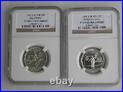 1999 S All 5 Silver State Quarter's Set Proof 69 Ultra Cameo By Ngc