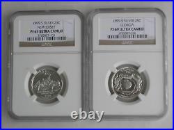 1999 S All 5 Silver State Quarter's Set Proof 69 Ultra Cameo By Ngc