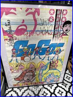 1999 US Tour The GoGos Poster Autographed By All Five, Huja Bros Crucial Comics