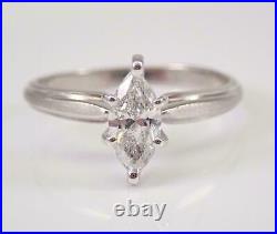 1Ct Marquise Cut VVS1/D Diamond Solitaire Engagement Ring 14K White Gold Finish