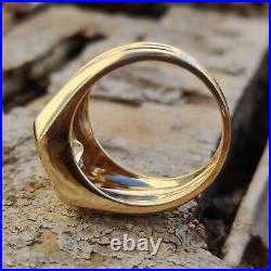 1.50Ct Cushion Cut Certified Moissanite Men's Engagement Ring 14k Yellow Gold