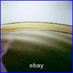 1 (One) SIMON PEARCE VINTAGE Handmade Green Glass Swirl 14.5 Platter -Signed