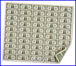 $1 Uncut Currency 50 Note Sheet New York (B) 2017 All Serials End in 23