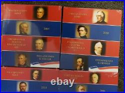 2007-16 (10) US MINT PRESIDENTIAL P&D UNC DOLLAR SETS- All 78 P&D Coins Minted