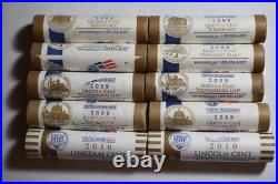2009 2010 P & D Lincoln 10 Rolls All Coin Rolls Sets Uncirculated Mint Rolls