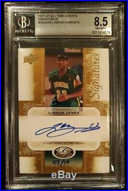 2011 UD All Time Greats LEBRON JAMES Autograph Bgs 8.5 /10 On Card Auto SICK /15