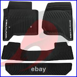 2015-2020 Cadillac Escalade Front & 2nd & 3rd Row All Weather Floor Mats Black
