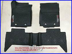 2016-2020 Toyota Tacoma Trd Pro All Weather/rubber Floor Mats Manual Transmissio