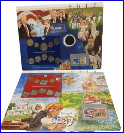 2017 P/D Uncirculated Mint Set Postal Commemorative Society Coin & Stamps