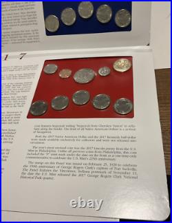 2017 P/D Uncirculated Mint Set Postal Commemorative Society Coin & Stamps