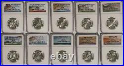 2019 + 2020 W Ngc Ms66 Quarter Set All 10 Coins