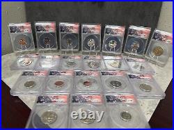 2019 21 Coin Proof Set All Graded MS68 First Strike By ANACS