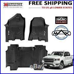 2019 RAM 1500 Crew Cab MaxLiner All Weather Floor Mats Liner Custom Fit BLK Set