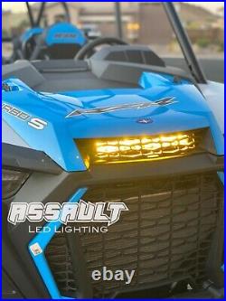 2019+ Rzr Xp Turbo & Turbo S 10 Single Row Amber Hood Scoop Grille Led Lightbar