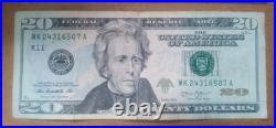 $20 USD All Consecutive #'s Serial #24316507