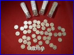 250 (5rolls/50) ALL ARE 1916 to 1929 circulated silver Mercury Dimes X