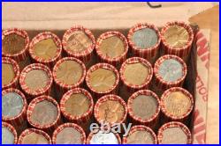 $25 Box Wheat Cents 50 rolls 2500 Coins dated from 1909-1958 PDS All 3 Mints #C