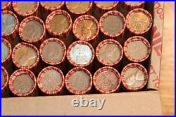 $25 Box Wheat Cents 50 rolls 2500 Coins dated from 1909-1958 PDS All 3 Mints #C