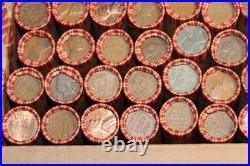 $25 Box Wheat Cents 50 rolls 2500 Coins dated from 1909-1958 PDS All 3 Mints #C