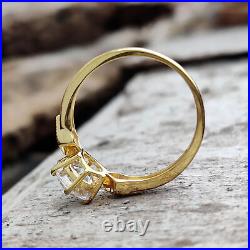2Ct Round Certified VVS1 Moissanite Women Engagement Ring Solid 14k Yellow Gold