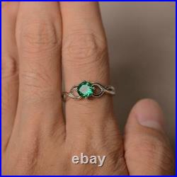 2Ct Round Cut Lab Created 925 Silver Halloween Ring Emerald White Gold Over