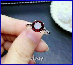 2Ct Round Cut Red Ruby Solitaire Women's Engagement Ring 14K White Gold Finish