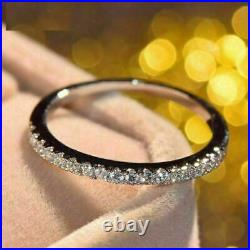 2Ct Round Cut VVS1 Lab-Created Ring Half Eternity Band ring 14K White Gold Over