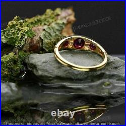 2Ct Round Simulated Ruby & Diamond Antique Band Ring 14K Yellow Gold Finish