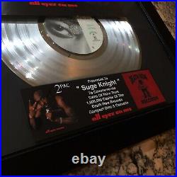 2Pac (ALL EYEZ ON ME) Award Vinyl LP CD Record Album MTV Tupac Suge Knight