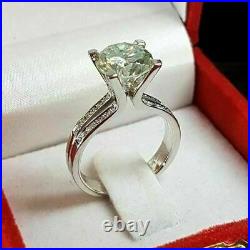 2.00Ct Round Cut Diamond Solitaire Engagement Wedding Ring 14K White Gold Finish