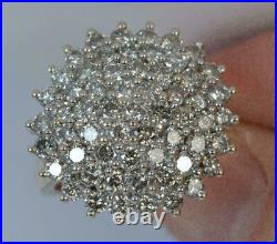 2.00Ct Round Cut VVS1/D Diamond Cluster Engagement Ring 14K Yellow Gold Finish