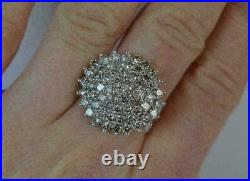 2.00Ct Round Cut VVS1/D Diamond Cluster Engagement Ring 14K Yellow Gold Finish