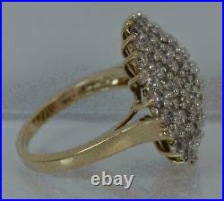 2.00Ct Round Cut VVS1/D Diamond Cluster Engagement Ring 14K Yellow Gold Finish