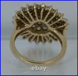 2.00Ct Round Cut VVS1/D Diamond Cluster Engagement Ring 14K Yellow Gold Finish