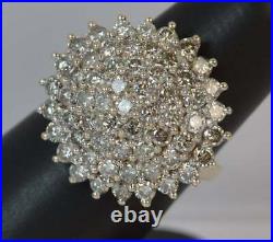 2.00Ct Round Cut VVS1/D Diamond Cluster Engagement Ring 14K Yellow Gold Finish